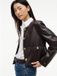 Tommy Hilfiger Dames Leren Jas 12 Polyester Chocoladebruin