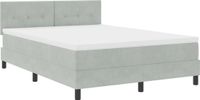 vidaXL LED Box Spring Bed Lichtgrijs 140 x 200 cm Fluweel