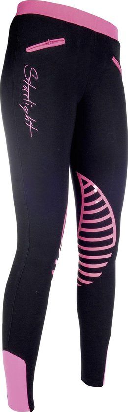 HKM Starlight Silicone Rijlegging - Zwart/Roze - Maat 158/164 - Kinderen