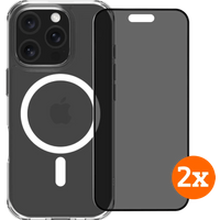 BlueBuilt Protective Cover met MagSafe iPhone 16 Pro + Privacy Screenprotector Duo Pack
