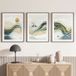 Lot De 3 Affiches / Posters Triptyque - Paysage Design - 21x29,7 Cm (cadres Non Fournis) - Bordure Noire