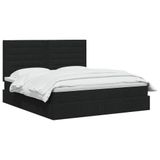 vidaXL LED opbergbed met matras Zwart 180 x 200 cm Stof
