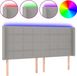 vidaXL LED Headboard - 203x16x118/128 cm - Fabric - Light Gray