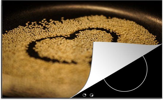 KitchenYeah® Inductie beschermer 77x51 cm - Hartvormpje in sesamzaad - Inductie kookplaat accessoire