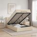 Prolenta Maison Exclusive - Lit Ottoman avec matelas et éclairage LED, couleur crème, 120 x 200 cm, revêtement en tissu