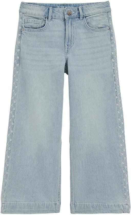 WE Fashion Meisjes wide leg jeans met embroideries - Maat 140
