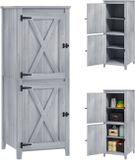 Outsunny Gartenschrank Tannenholz 60L x 60B x 160H cm Hellgrau