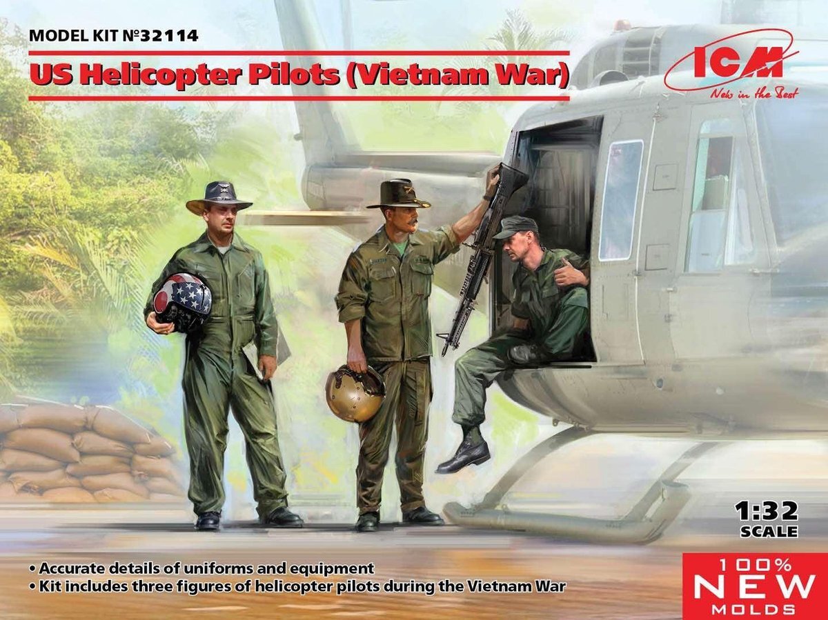 ICM 1:32 32114 US Helicopter Pilots (Vietnam War) Plastic kit