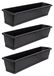 Bacs à fleurs anthracite avec soucoupes 60 cm