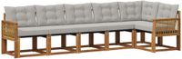 vidaXL Hoek loungeset 6-delig Acacia Hout Naturel en Lichtgrijs