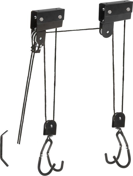 M-Wave Fietslift voor plafond tot 4m - Max. 57kg - Zwart