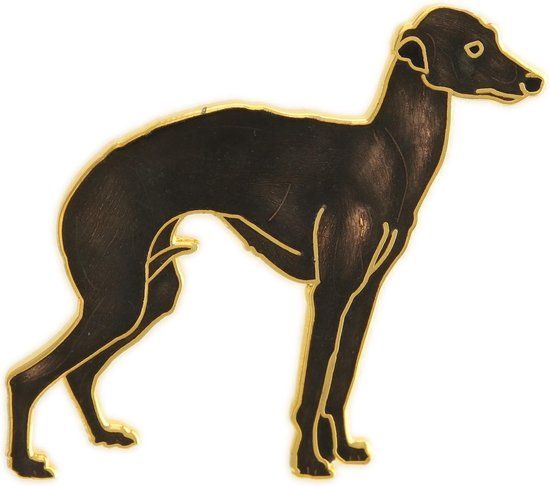 Behave® Broche hond zwart emaille - Broche voor dames - 5 cm