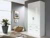 Armoire CELTI 2 portes et 4 tiroirs blanc/blanc laqué