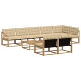 vidaXL - Buiten - bank - set - 9 - st - Wit - en - Beige