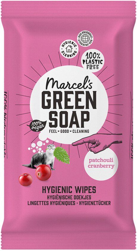 Marcel's Green Soap Schoonmaakdoekjes Patchouli & Cranberry 60 stuks