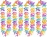 Boland Hawaii krans/slinger - 4x - Tropische/zomerse kleuren mix - Bloemen hals slingers