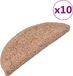 vidaXL - Tapis d'escalier - 10 pièces - 65x21x4 cm - Beige - Demi-rond