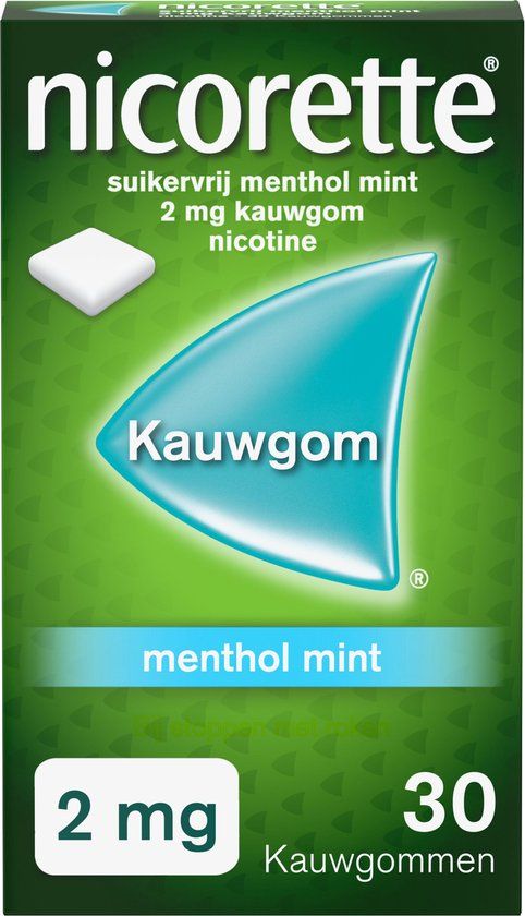Nicorette Suikervrije Kauwgom Menthol Mint - 2mg - 30 stuks