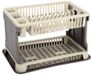 Cm Afwas afdruiprek 2-Laags - bruin/ivoor rotan - 45 x 30 x 28 cm - Afwasrek - kunststof