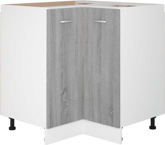 vidaXL Keukenkastje Lyon 75,5x75,5x81,5 cm Bewerkt Hout Grijs Sonoma Eiken