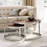 LOBERON Salontafel set van 2 Houghton bruin