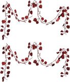 Othmar Decorations Guirlande de sapin de Noël - 2 pièces - avec feuilles - rouge - 200 cm - plastique