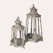 KEYHOMESTORE | Lot de 2 lanternes avec abat-jour en fer gris, hauteur 45 cm