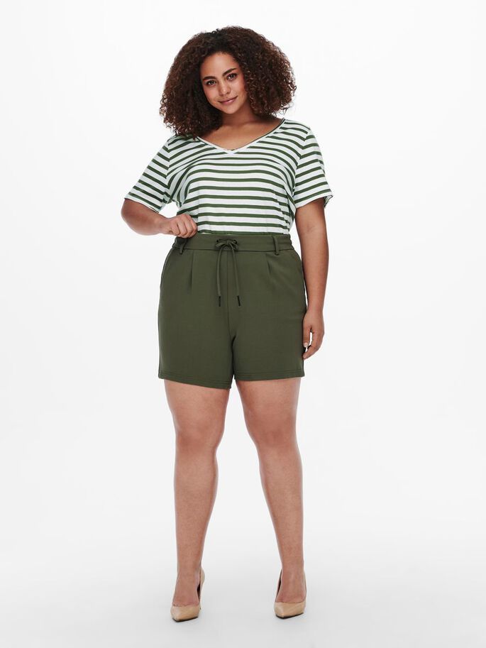 ONLY CARMAKOMA CARGOLDTRASH LIFE EASY SHORTS JRS Vrouw Groen Maat 54
