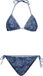 Brunotti Rosy-Print Bikini Indigo Blue Triangle Bikini Set Small Coverage 40