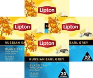 Lipton Russian Earl Grey - 80 Theezakjes Piramid - Zwarte Thee - 4 x 20 Zakjes - Voordeelverpakking