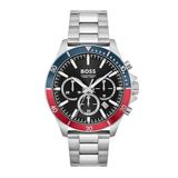 BOSS Troper Collection Heren Quartz Chronograaf Horloge met Zilveren Roestvrij Stalen Band - 1514108