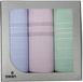 Swan Debby 3 stuks Dames zakdoeken - Cadeauverpakking stoffen zakdoeken vrouwen - blauw, paars en groen / 35x35