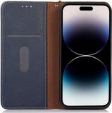 KHAZNEH iPhone 15 Pro Hoesje RFID Portemonnee Book Case Leer Blauw
