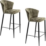 Dutchbone Georgia Barkrukken rugleuning 73 cm Groen - Set van 2