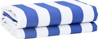 vidaXL Tissu de remplacement pour parasol Bleu et blanc 1000 x 160 cm