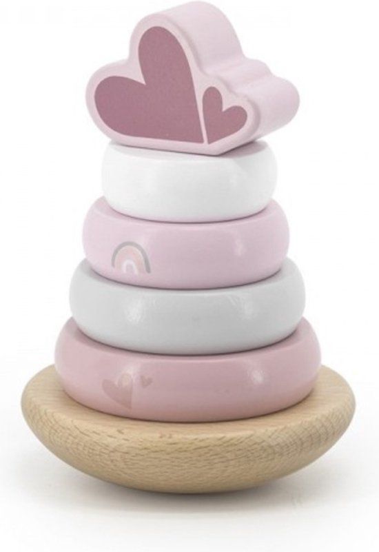 Label Label Roze Houten Tuimelring Piramide LLWT-25224