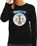 Bellatio Decorations foute kersttrui/sweater dames - Rudolf - zwart - piemel/penis XL
