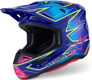 Alpinestars S-M7 Cast Motorcross helm - Oranje/Geel/Roze/Blauw - Maat S