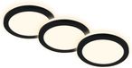 Briloner - Set de 3 spots encastrables LED pour salle de bain - noir - Ø8,4cm - IP44 - 3W - Lumière blanc chaud