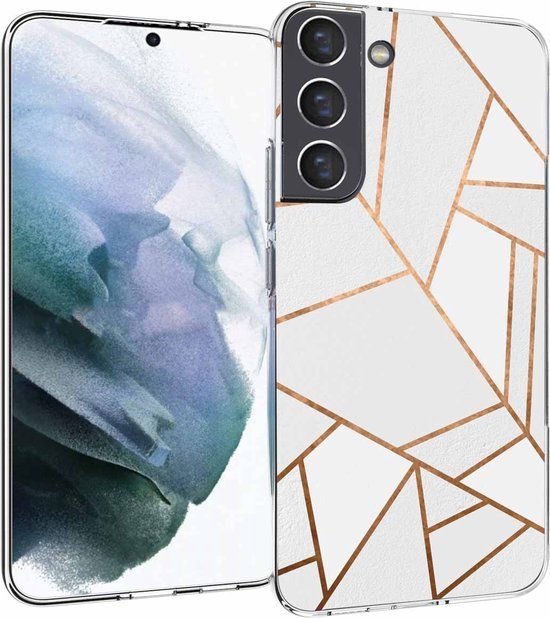 iMoshion Hoesje Samsung Galaxy S22 Plus - Siliconen Back Cover - Wit / White Graphic