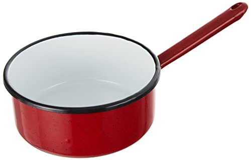 Ibili Steelpan Promo 16 cm van geëmailleerd staal in rood/wit