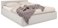 IDIMEX Gestoffeerd bed PESARO 140x200 cm met lattenbodem – Lichtgrijs
