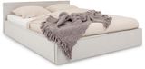 IDIMEX Gestoffeerd bed PESARO 140x200 cm met lattenbodem – Lichtgrijs