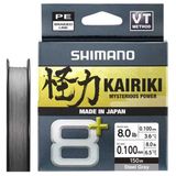 Shimano Kairiki 8+ Gevlochten Vislijn - Staalgrijs - 150m - 0.20mm - 16 kg
