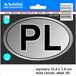 AutoTattoo Sticker PL + Flags 3D Chrome - 12,4 x 7,6 cm