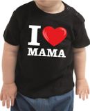 Bellatio Decorations Shoppartners Bv I love mama cadeau t-shirt zwart voor baby / kinderen - jongen / meisje 80