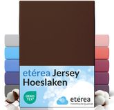 etérea Himmlische Qualität etérea Jersey Hoeslaken 180x200 - 200x200 cm Oekotex Made in Green - 100% katoen - Donkerbruin