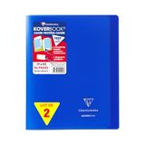 Clairefontaine 951422AMZC Pak met 2 Geniete Schriften Koverbook Marineblauw - 17x22 cm - 96 Pagina's Grote Ruitjes - Wit Papier 90 g - Polypro Omslag