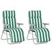 Outsunny Lot de 2 Chaise Longue Bain de Soleil Réglable Pliable transat lit de Jardin en Acier Vert + Blanc
