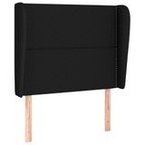 VidaXL Hoofdbord met randen 163x23x78/88 cm stof zwart